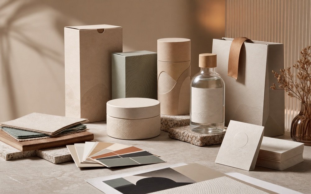 Premium ecommerce packaging and brand strategy materials