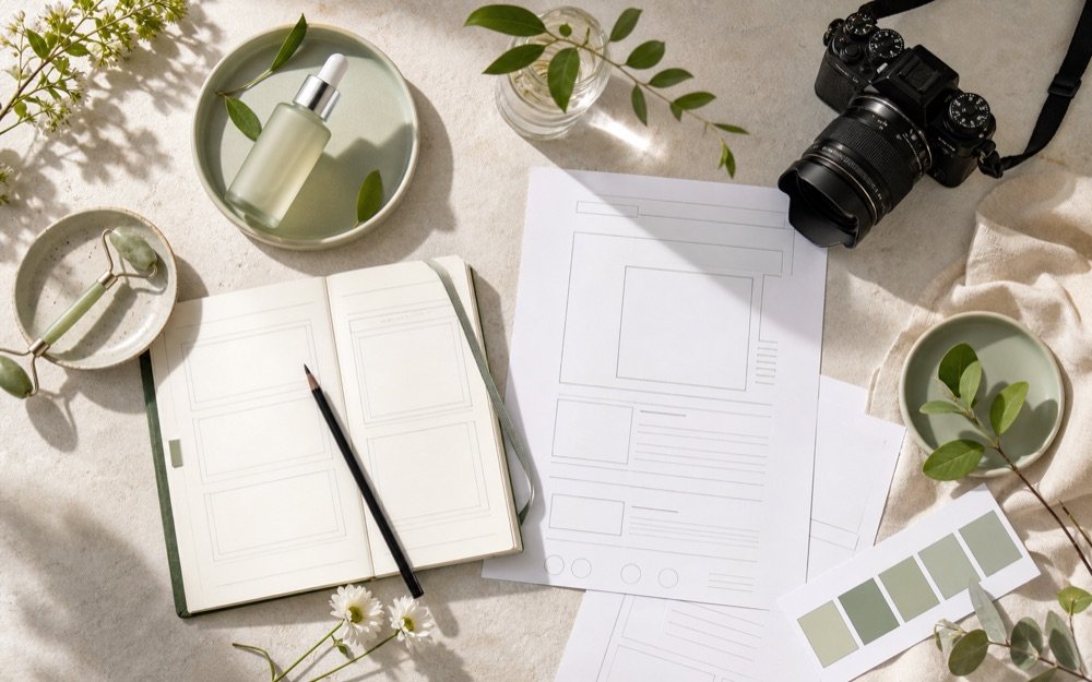 Ecommerce product content planning and photography workspace